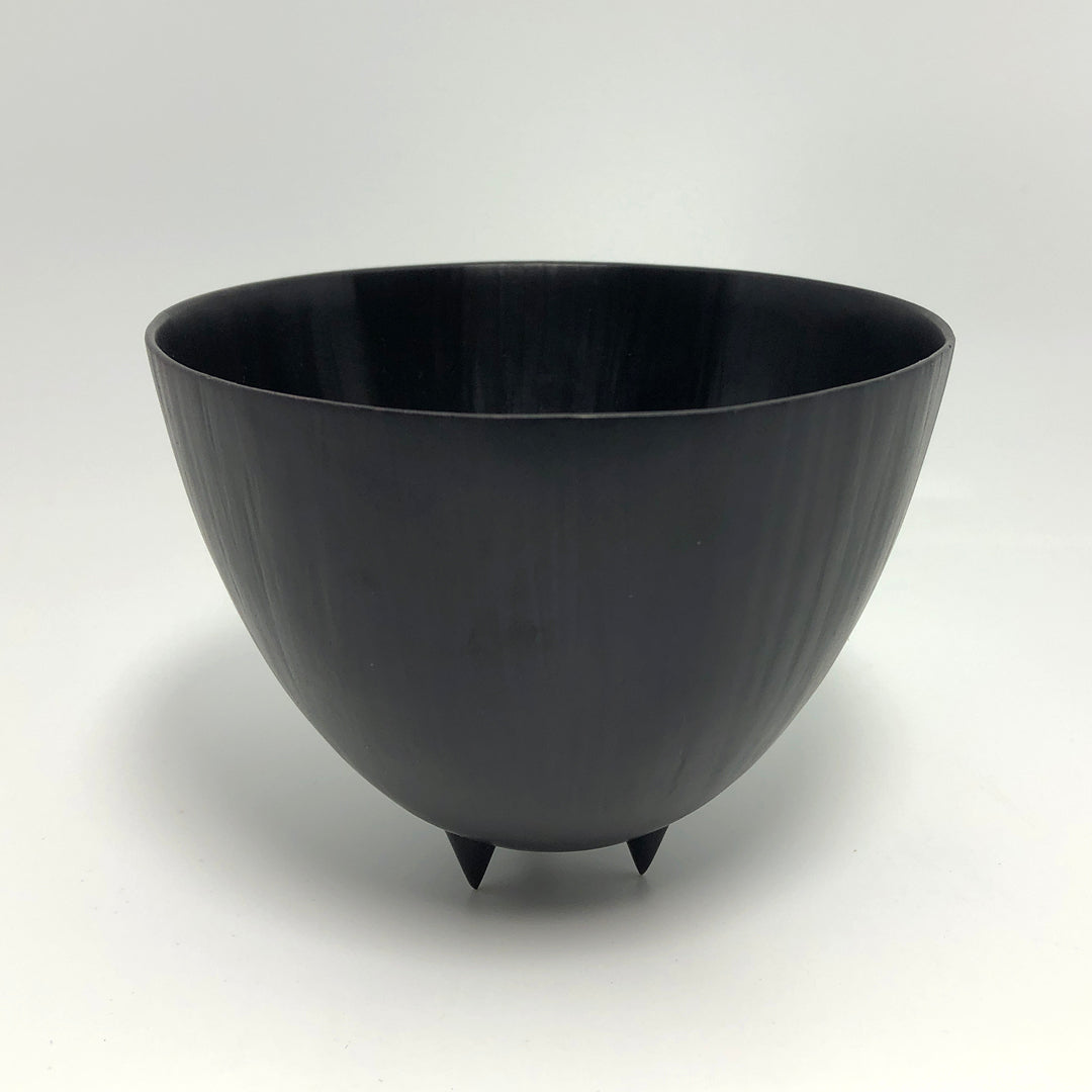 Black wood cup with feet