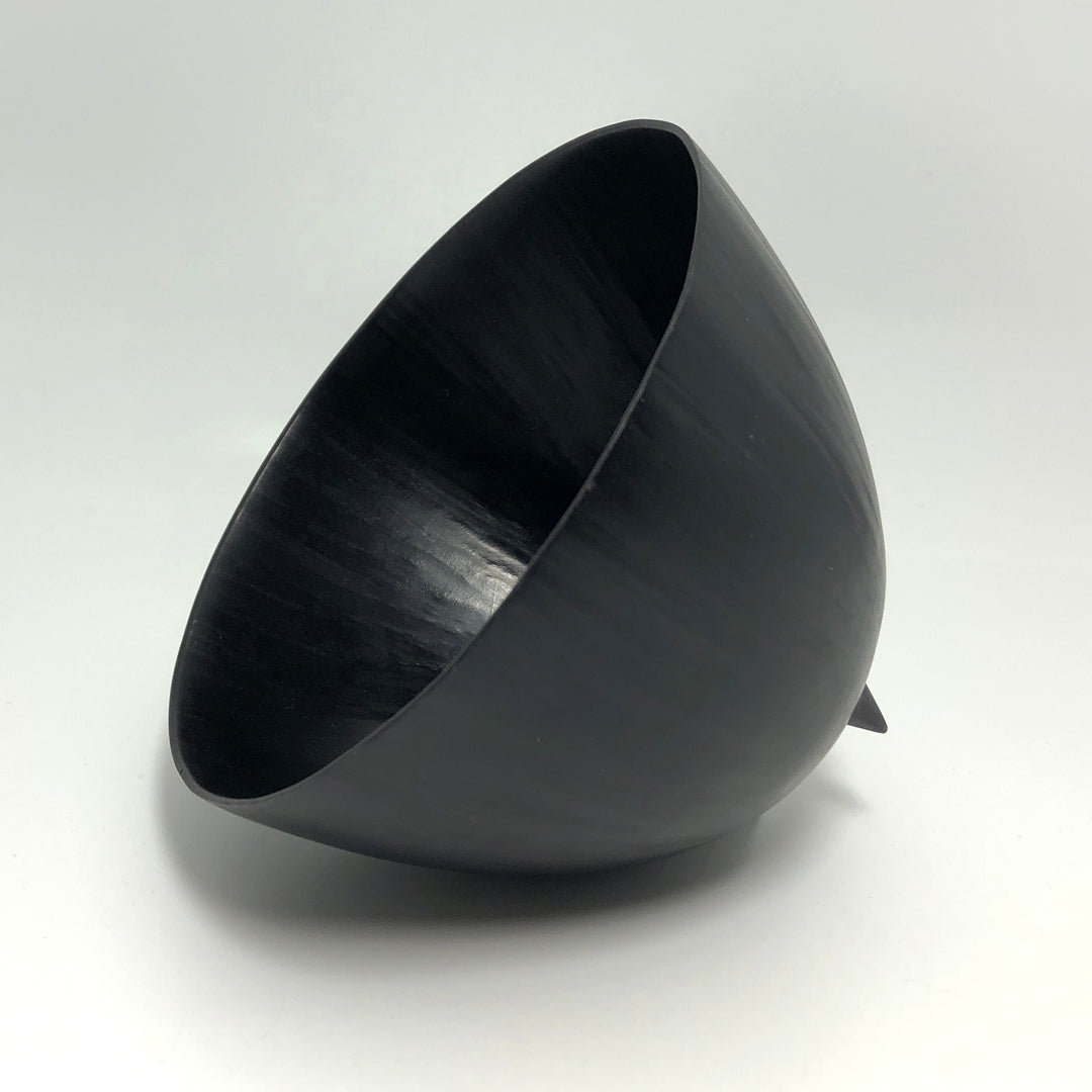 Black wood cup with feet
