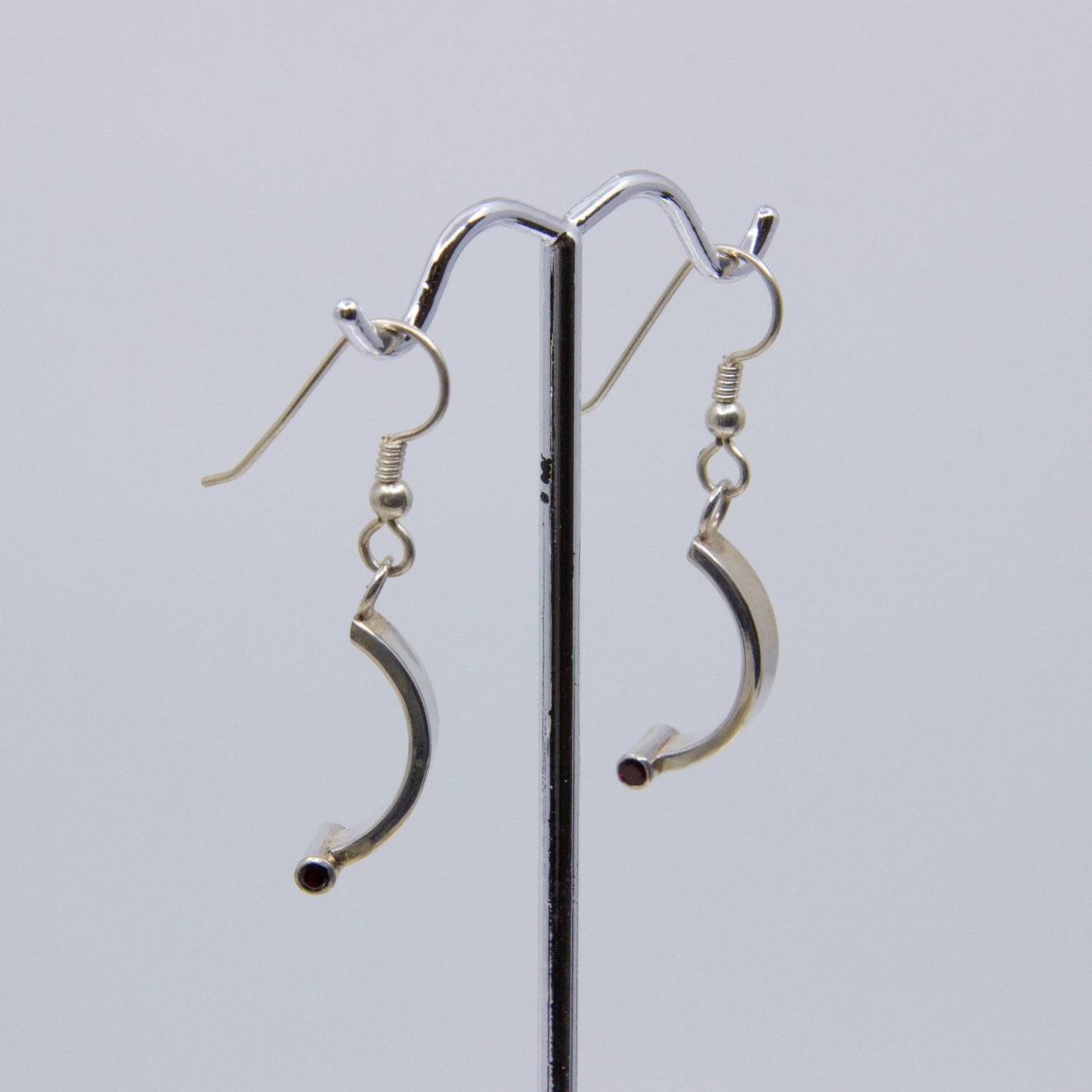 Garnet Arc Earrings