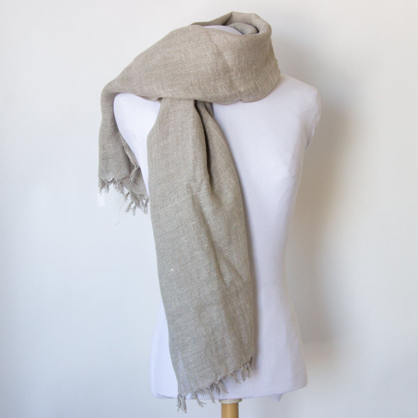 Taupe Linen Scarf