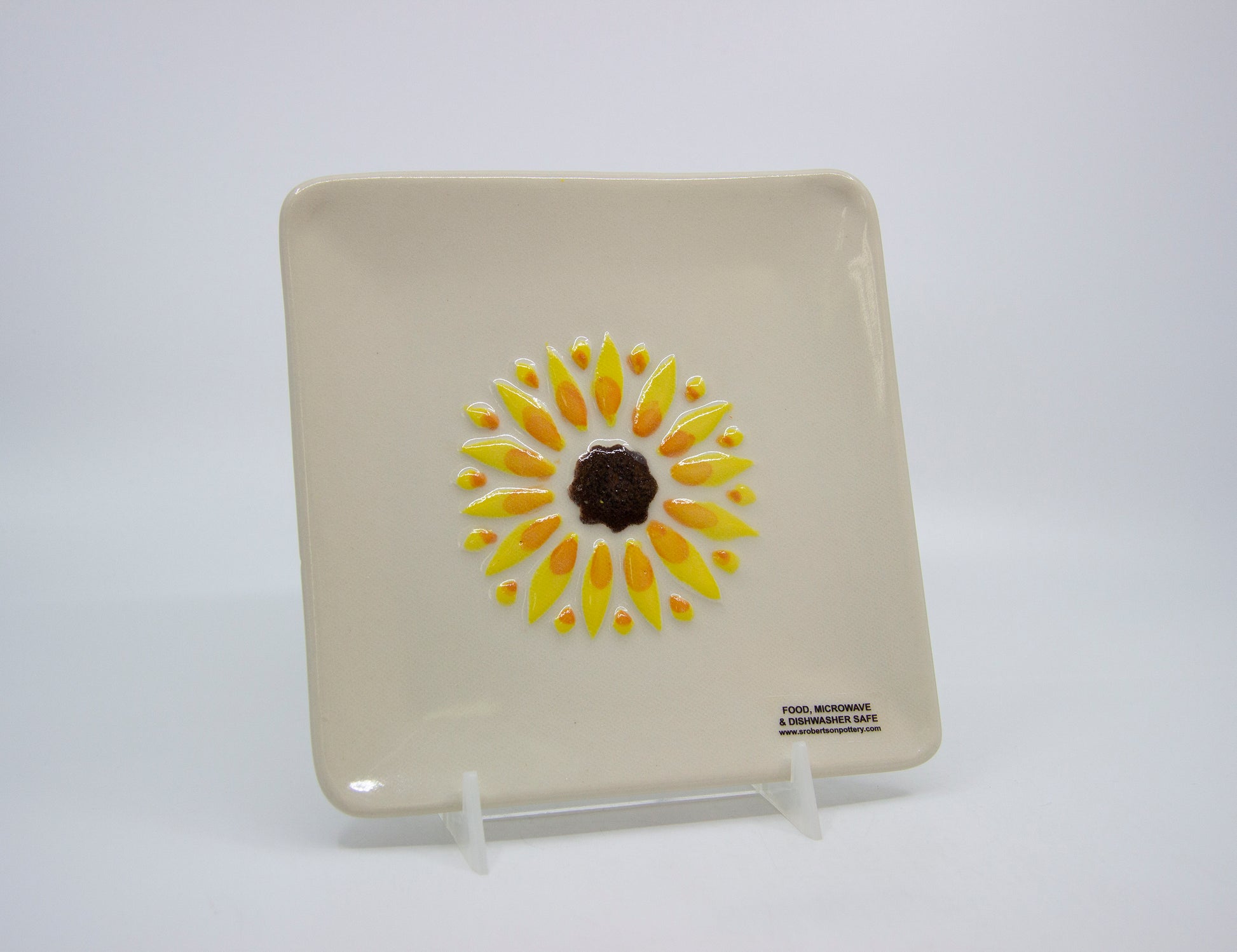 Square luncheon sunflower plate