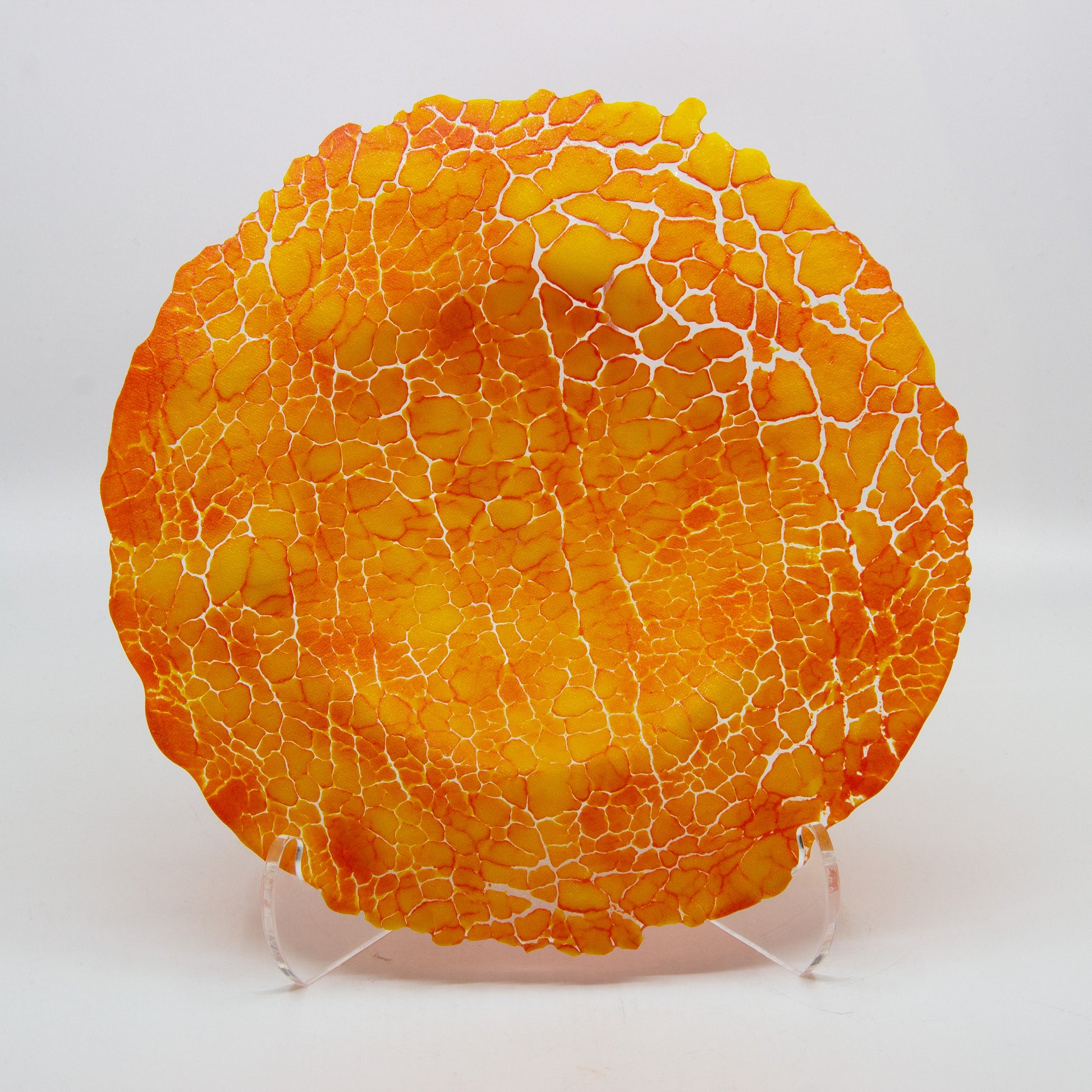 Orange circle crackle bowl
