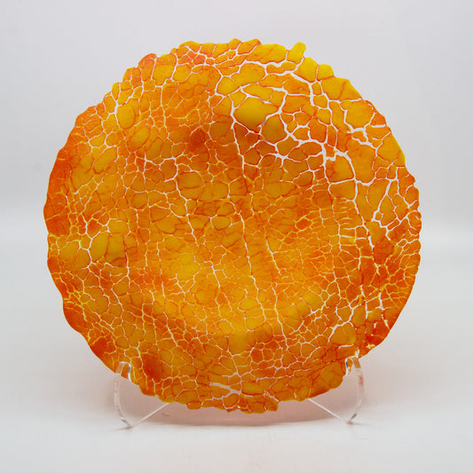 Orange circle crackle bowl