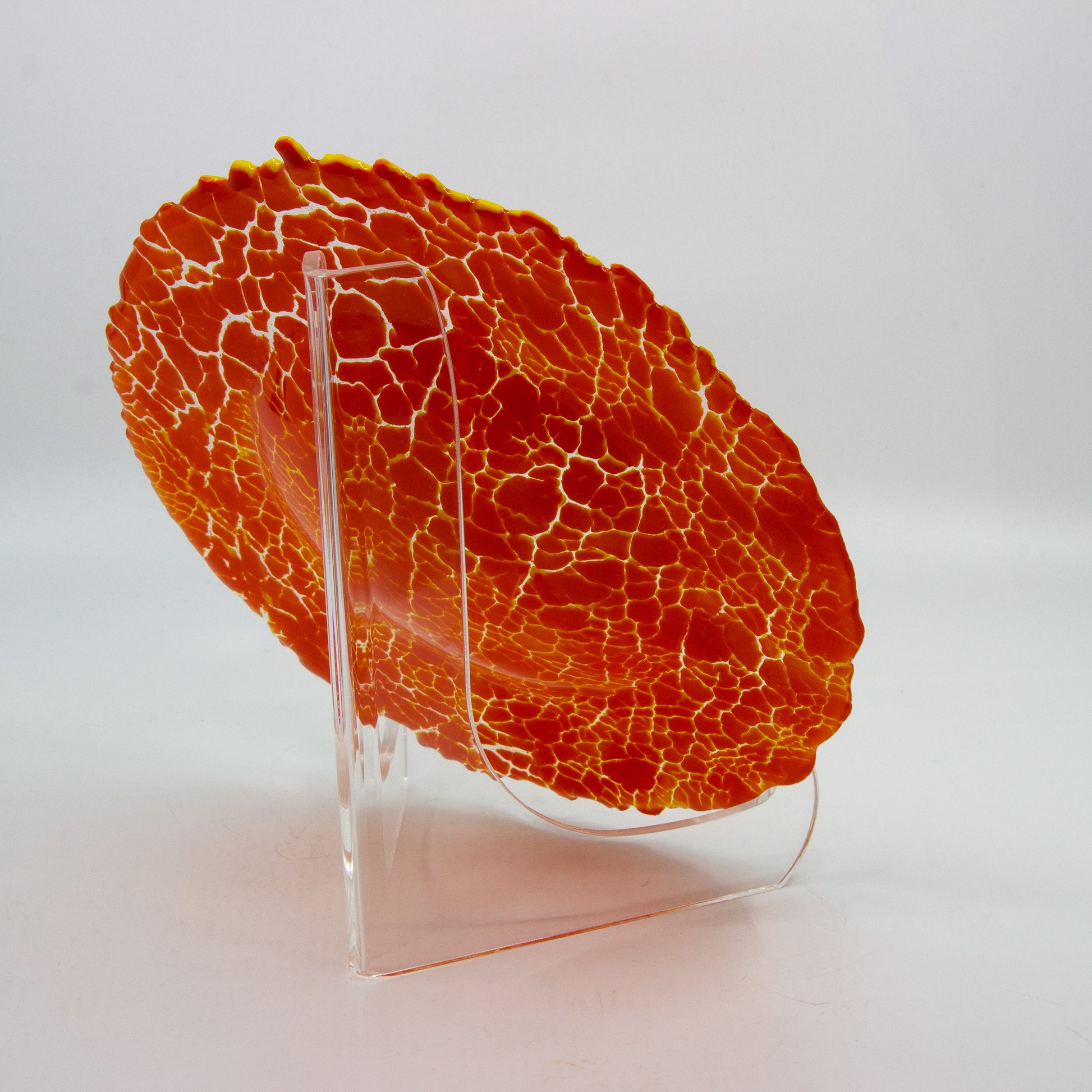 Side of orange crackle bowl