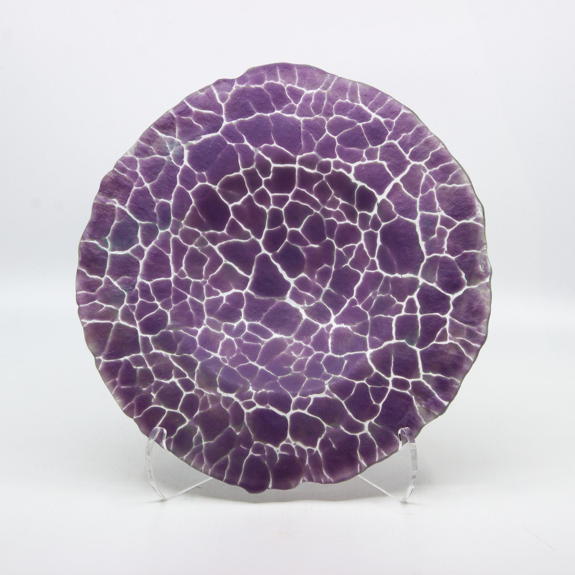 Purple circular crackle bowl