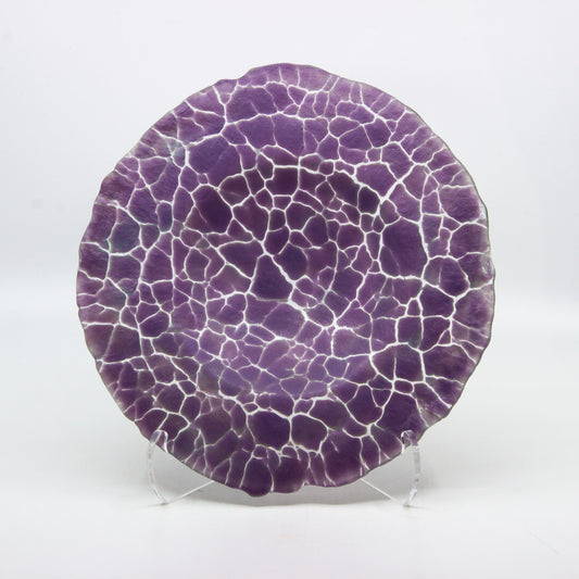 Purple circular crackle bowl