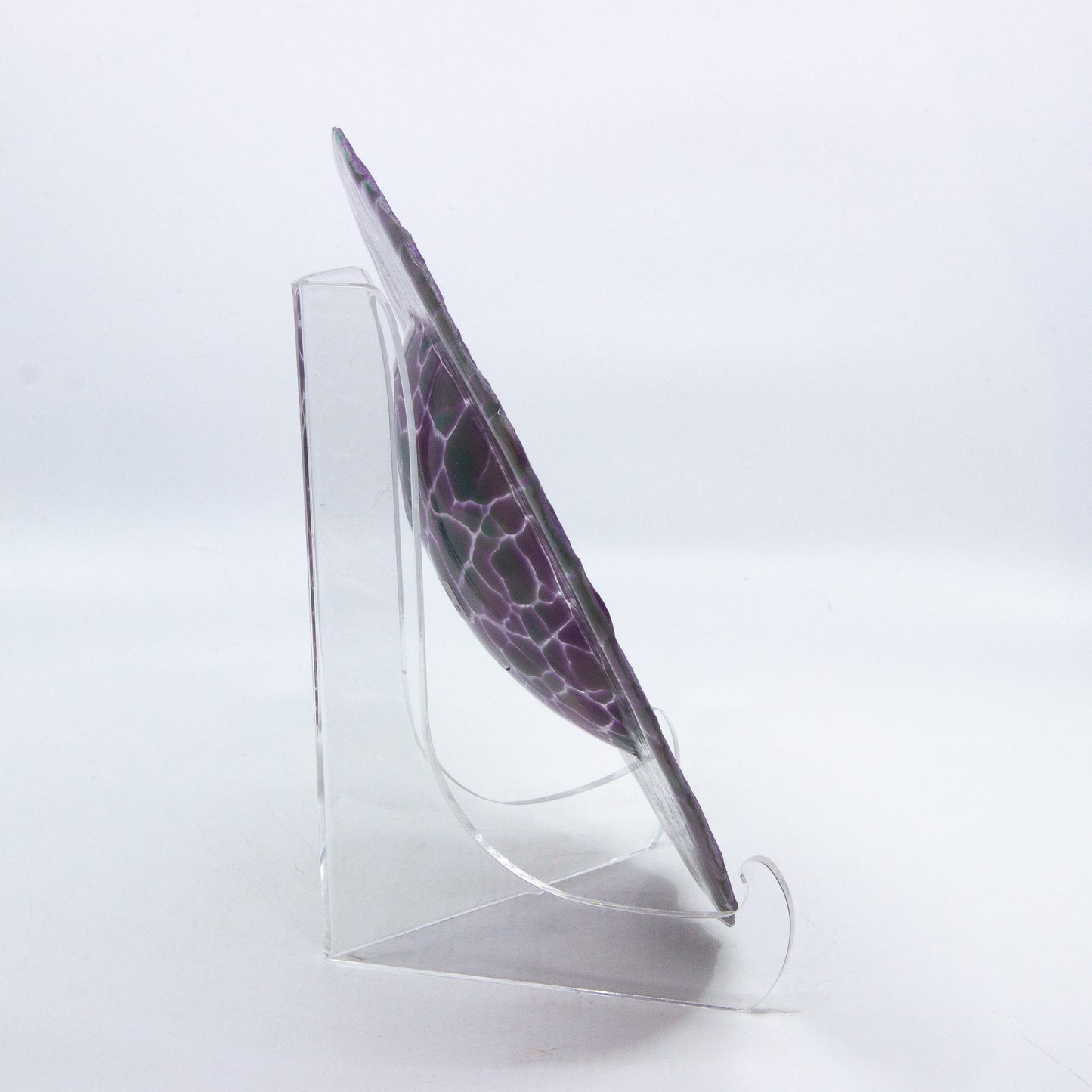 Side of purple crackle bowl