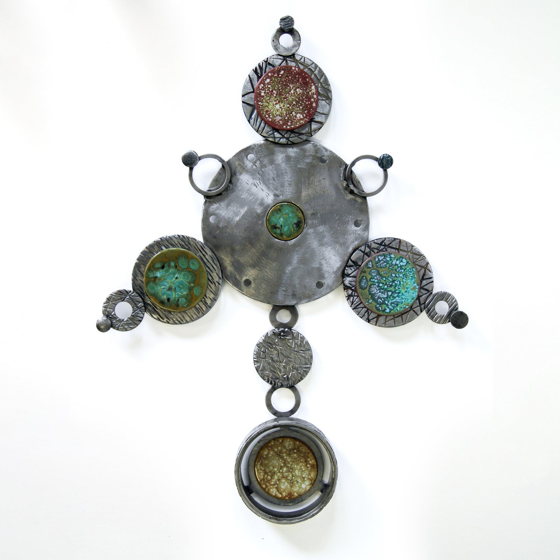 Metal wall hanging made with circles