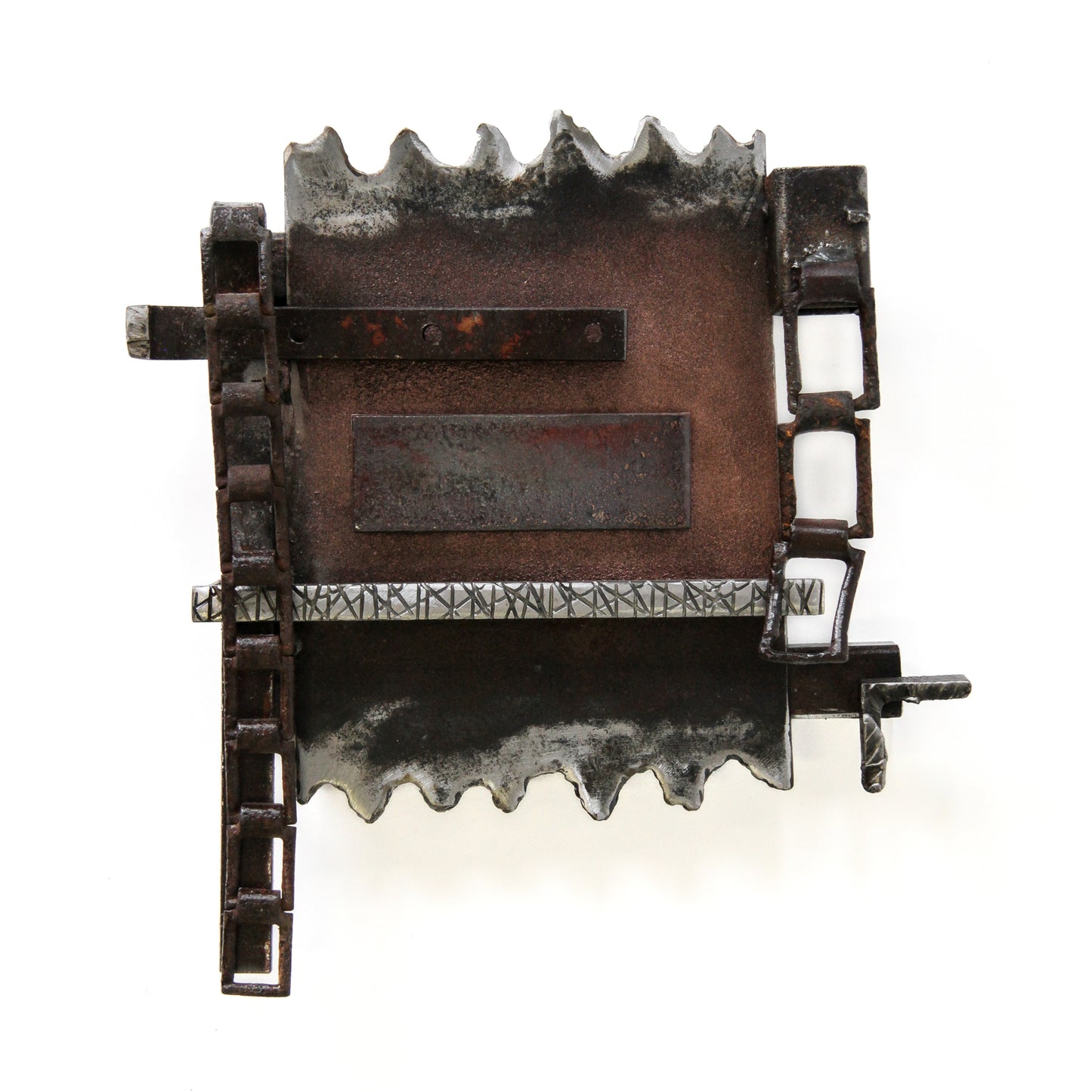 Metal wall hanging made from found material