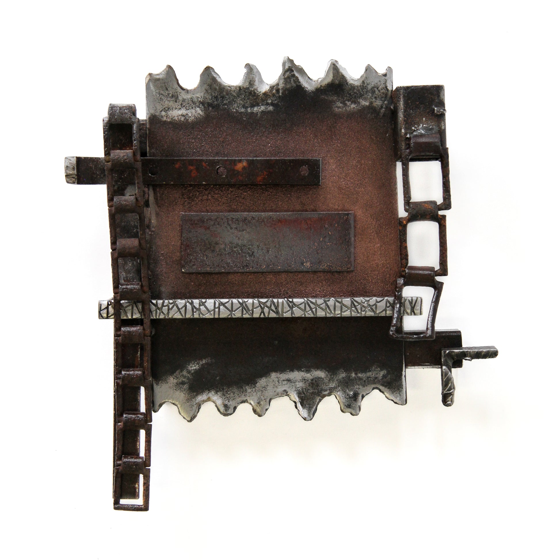 Metal wall hanging made from found material