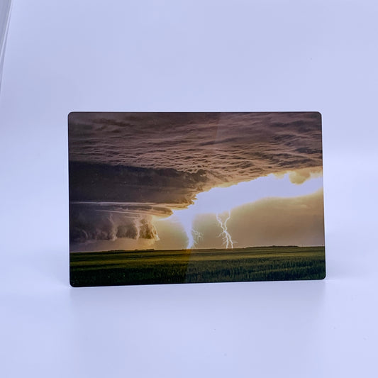 photograph of storm clouds and lightning