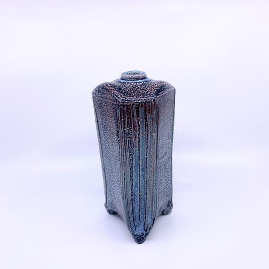 blue salt fired vase 