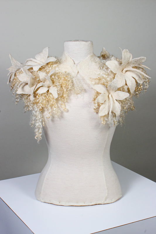 20. Prairie Lily Embrace - Felted collar shawl