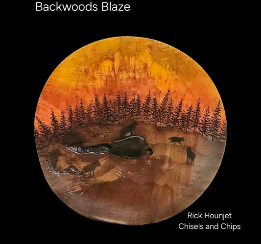 Backwoods Blaze  - Decorative Wooden Platter
