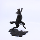 Dancing Coyote - Bronze sculpture