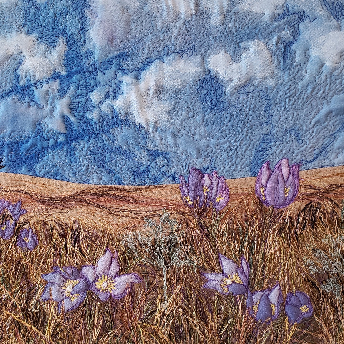 Crocus Closeup - Thread Painting