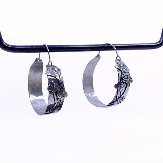 Gingko Hoop Earrings
