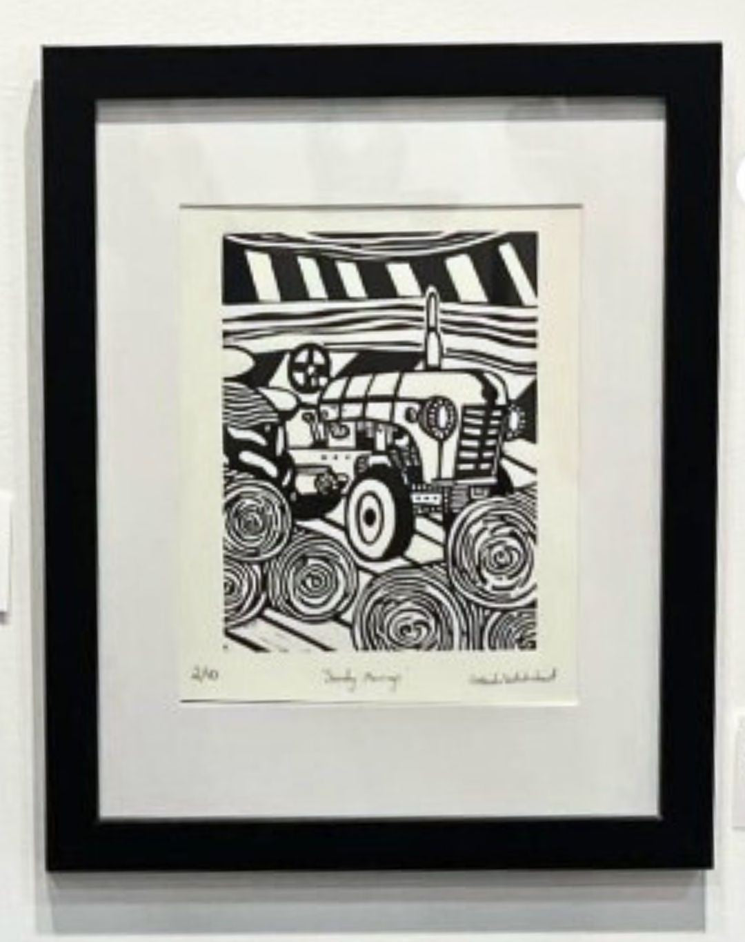 Sunday Morning - Framed Linocut