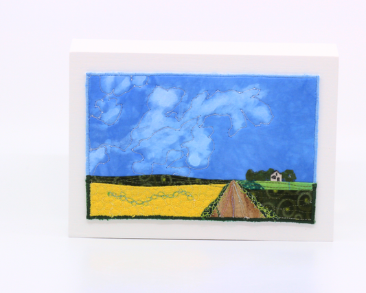 Saskatchewan Seasons: Canola Road - Fibre art