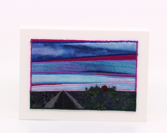 Saskatchewan Seasons: Twilight Barn - Fibre art