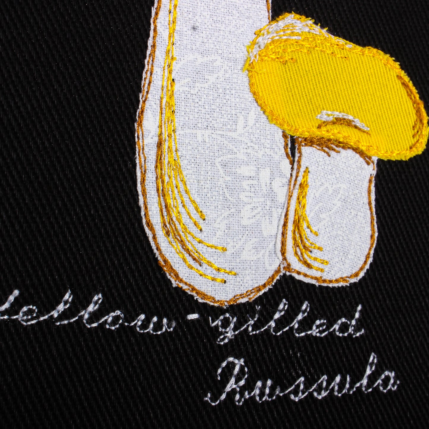Yellow Gilled Russian - Fabric Collage