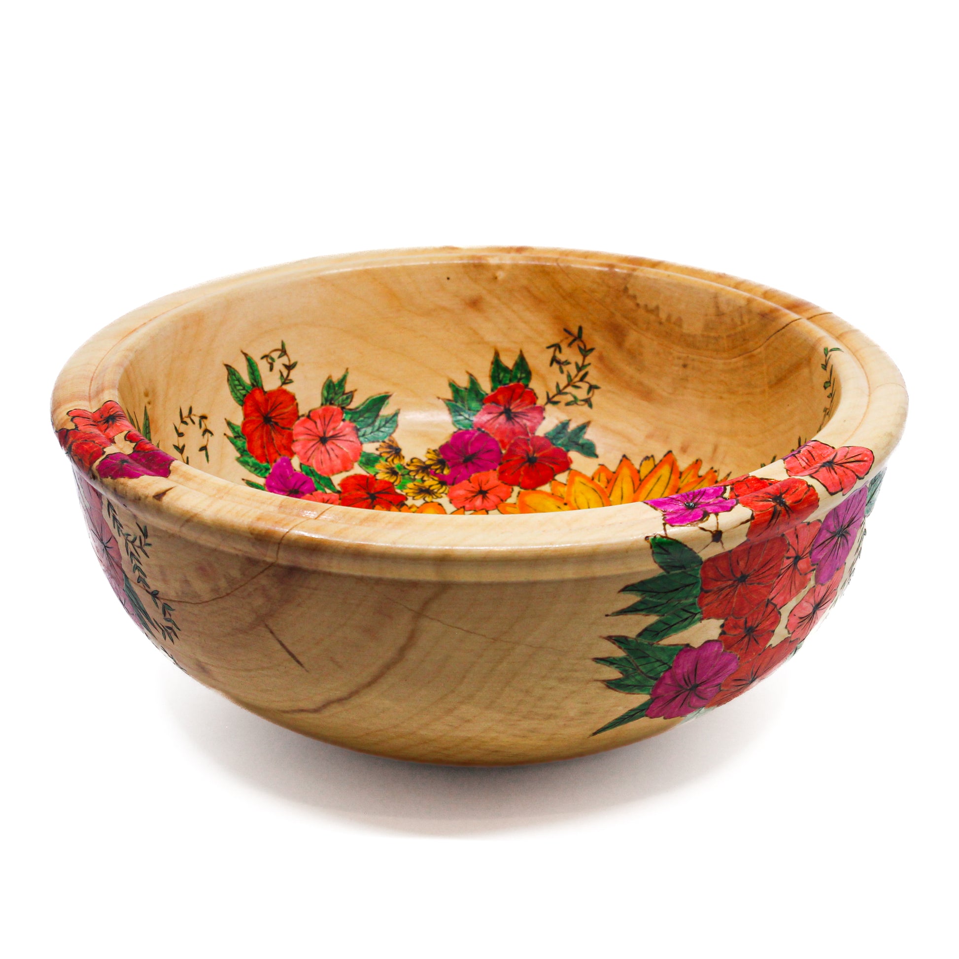 Bowl with vibrant flowers 