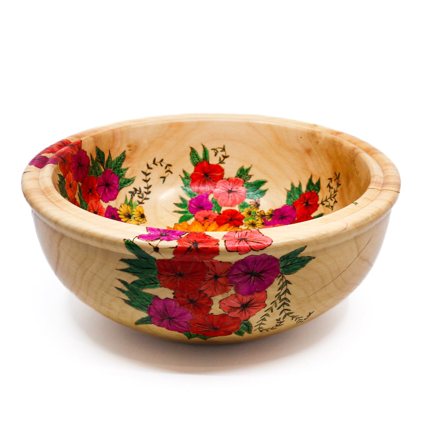 Bowl with vibrant flowers 