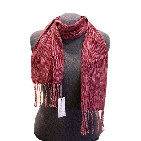 Burgundy Cotton and Bamboo Scarf