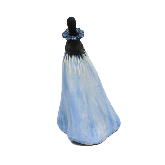 Light blue pod bottle with flower neck