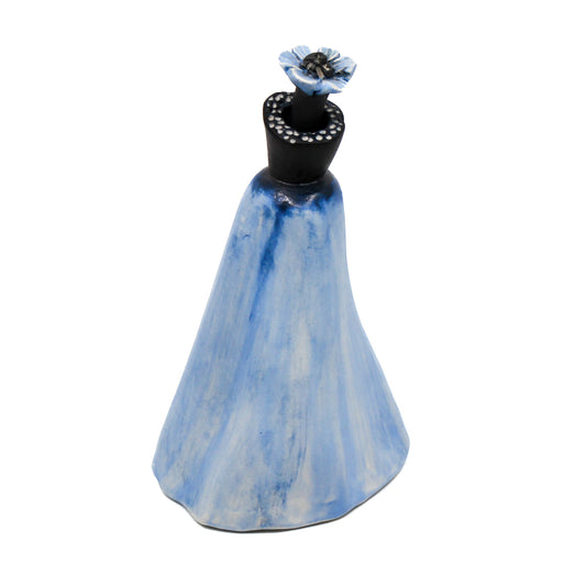 Blue pod bottle with a blue flower stopper