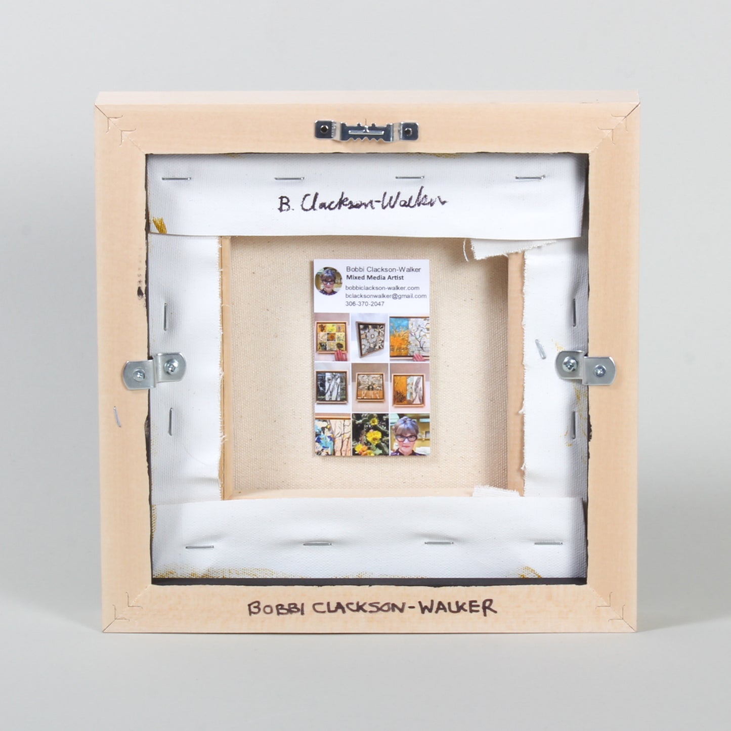 Fenceline - Framed Encaustic Collage