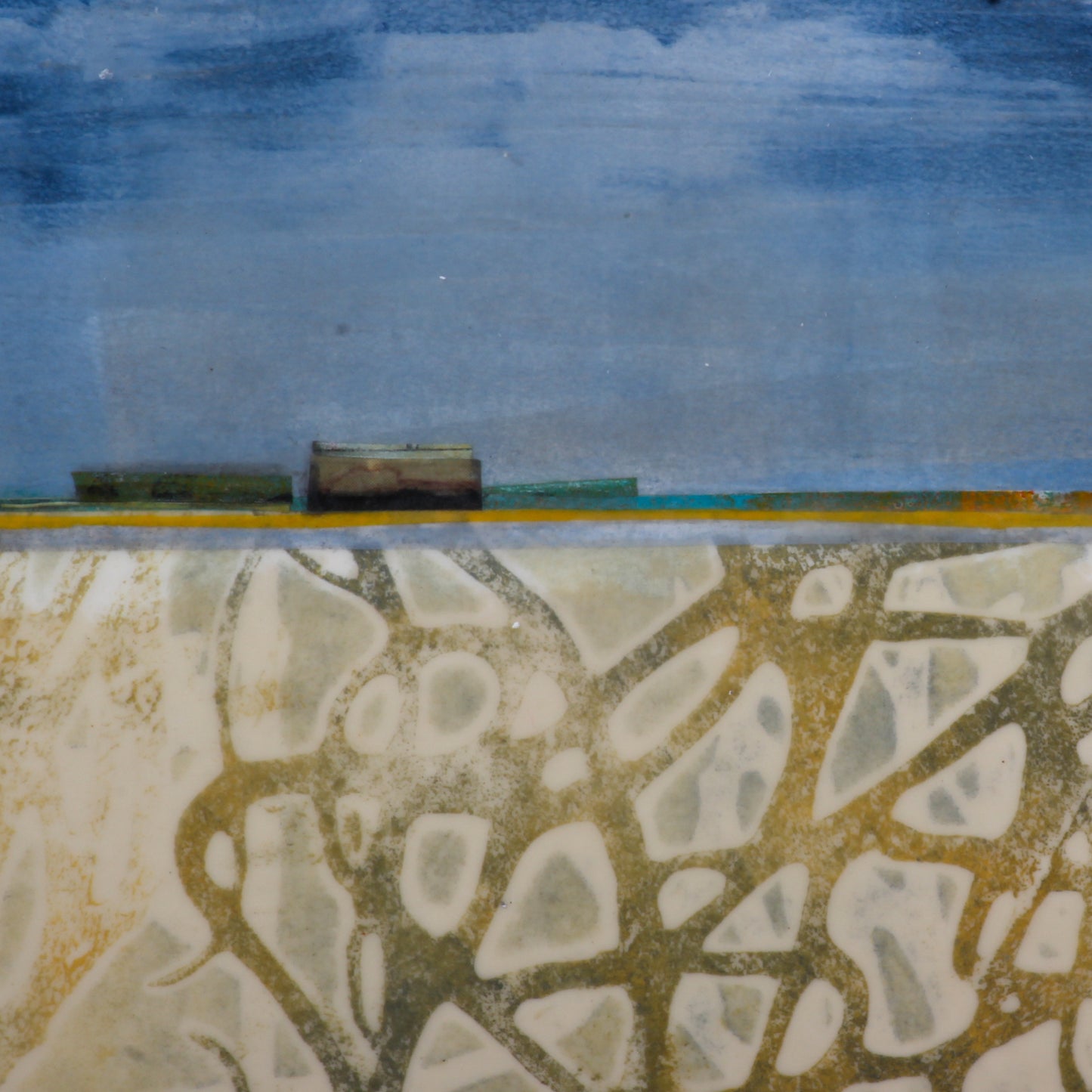 In Bound - Framed encaustic collage