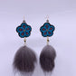 Metis Floral Beaded Earrings- Silver