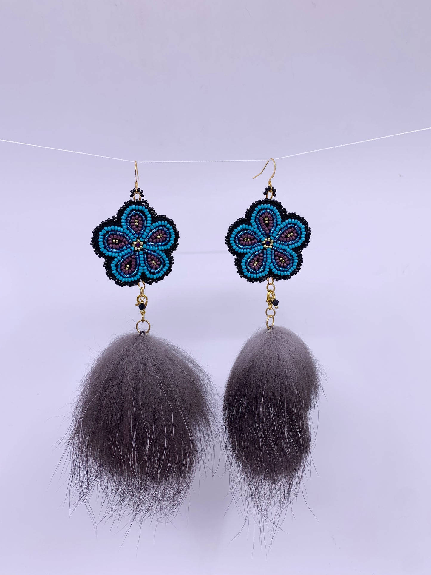 Metis Floral Beaded Earrings- Silver