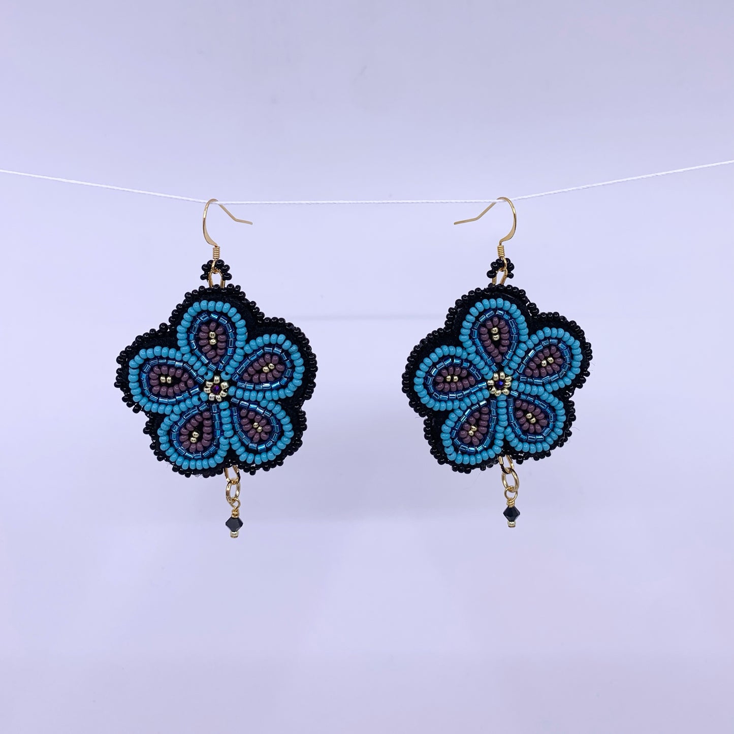 Metis Floral Beaded Earrings- Silver
