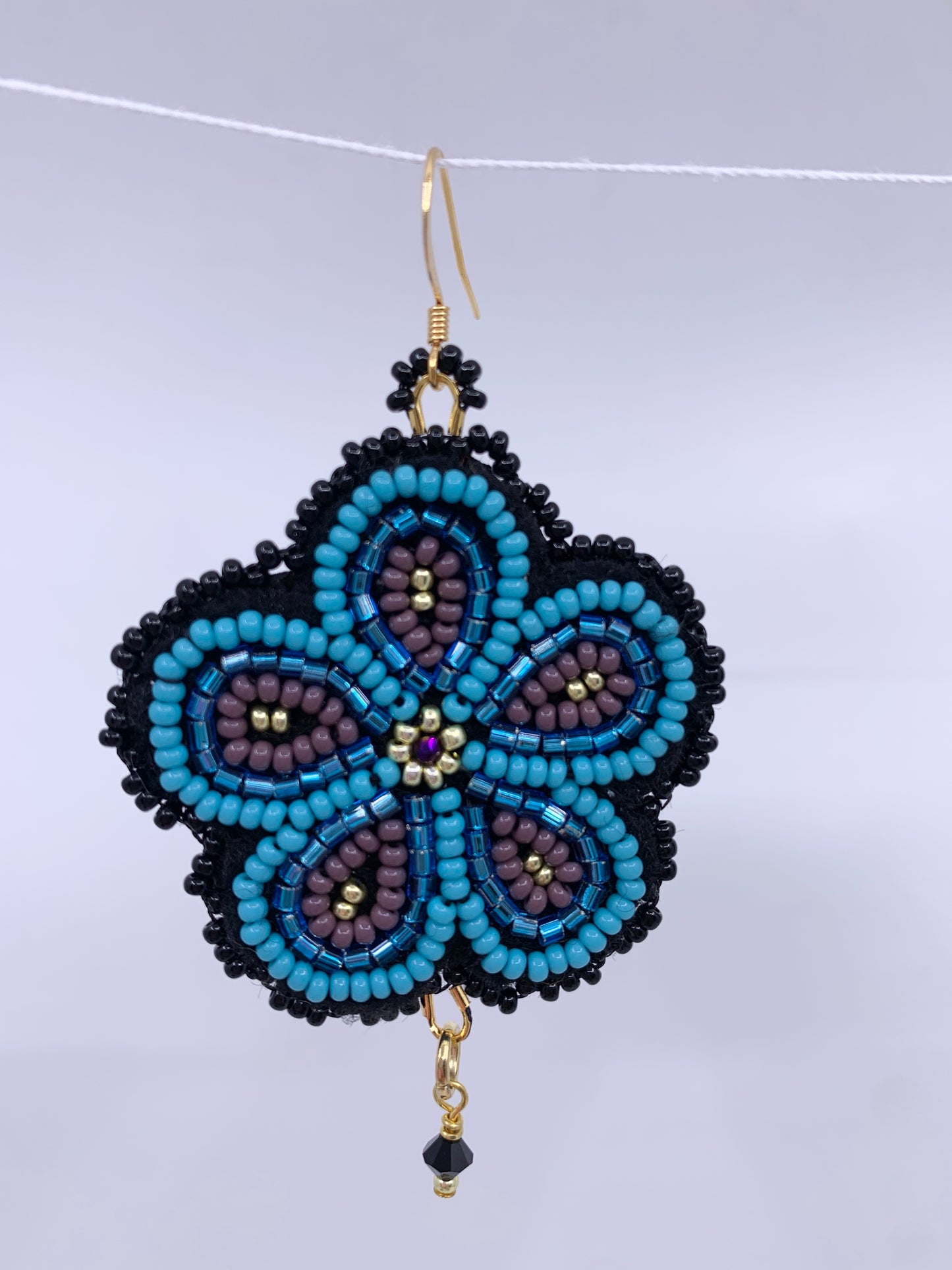 Metis Floral Beaded Earrings- Silver