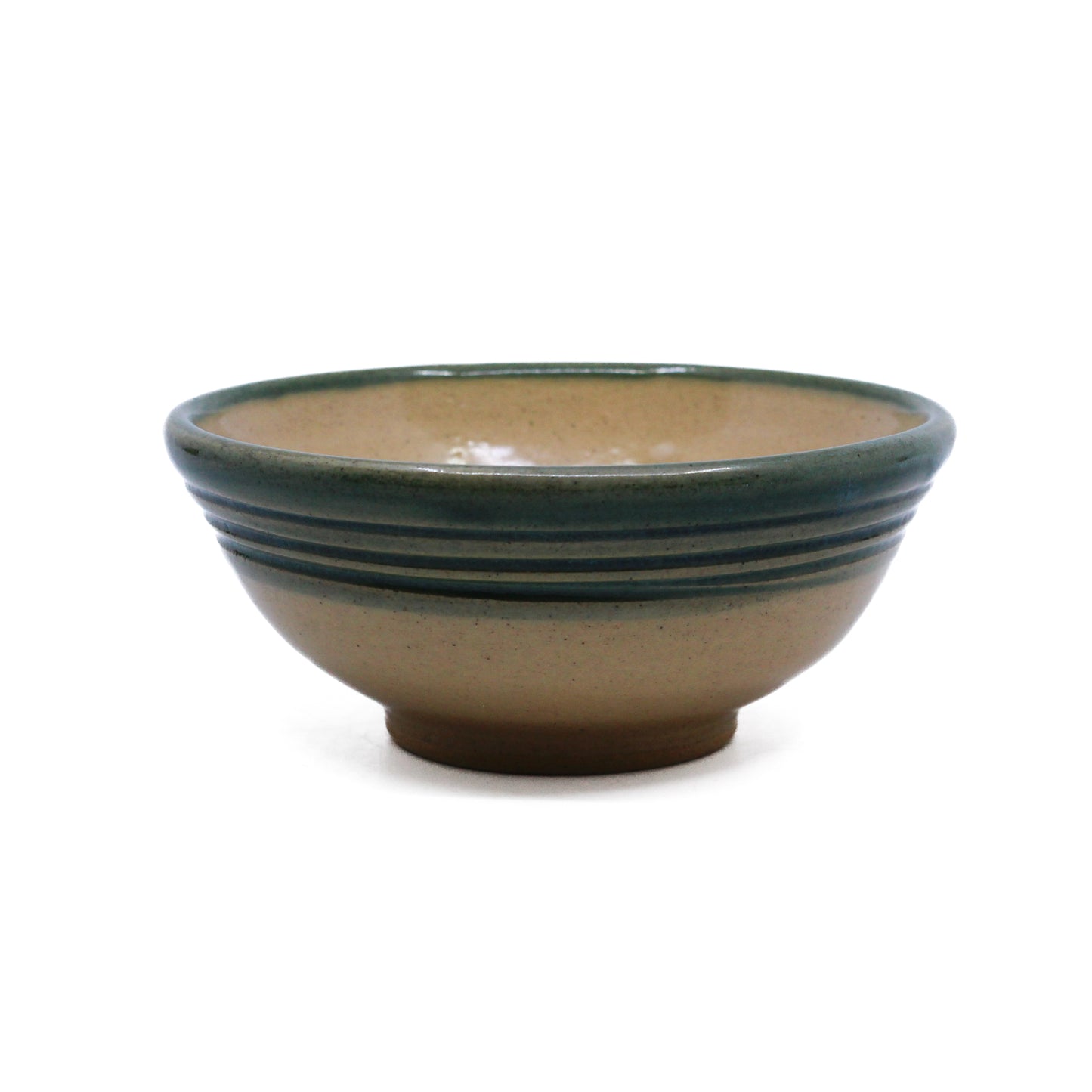 Clay bowl with green rim 