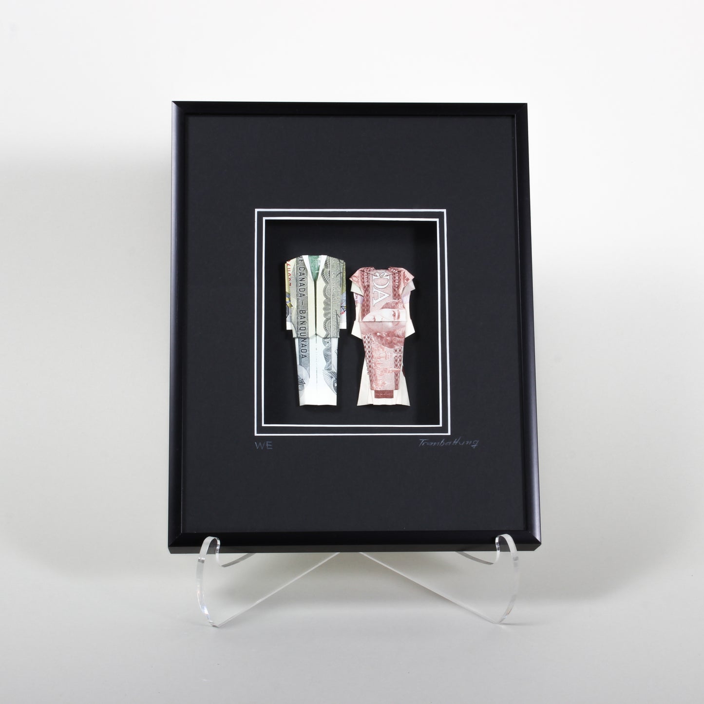 We - Framed origami sculpture