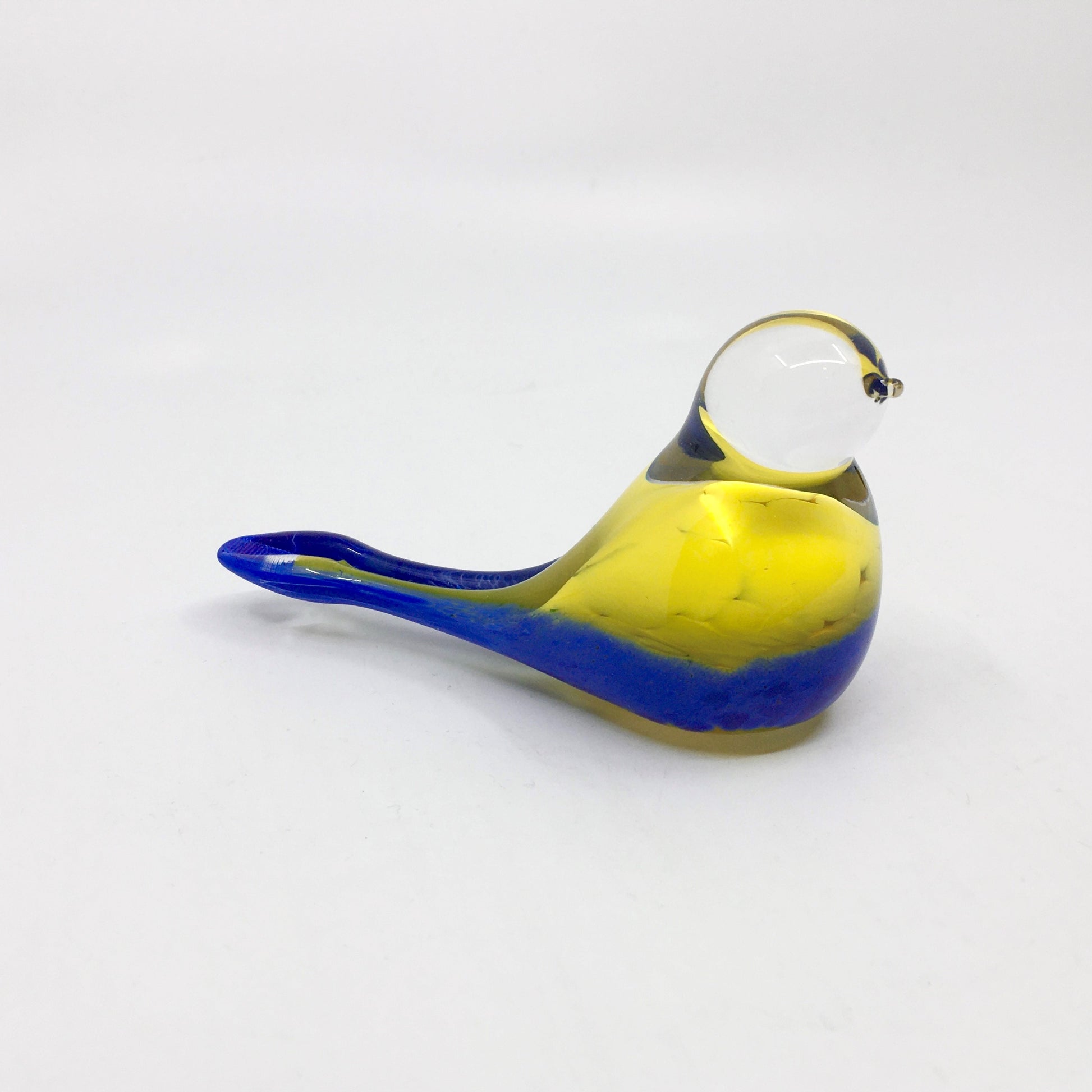 Glass bird: Yellow and blue 