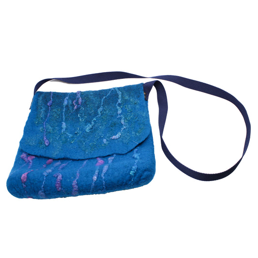 blue felted purse 