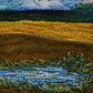 Close up of thread painting prairie slough