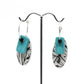 Teal,  black and white earrings