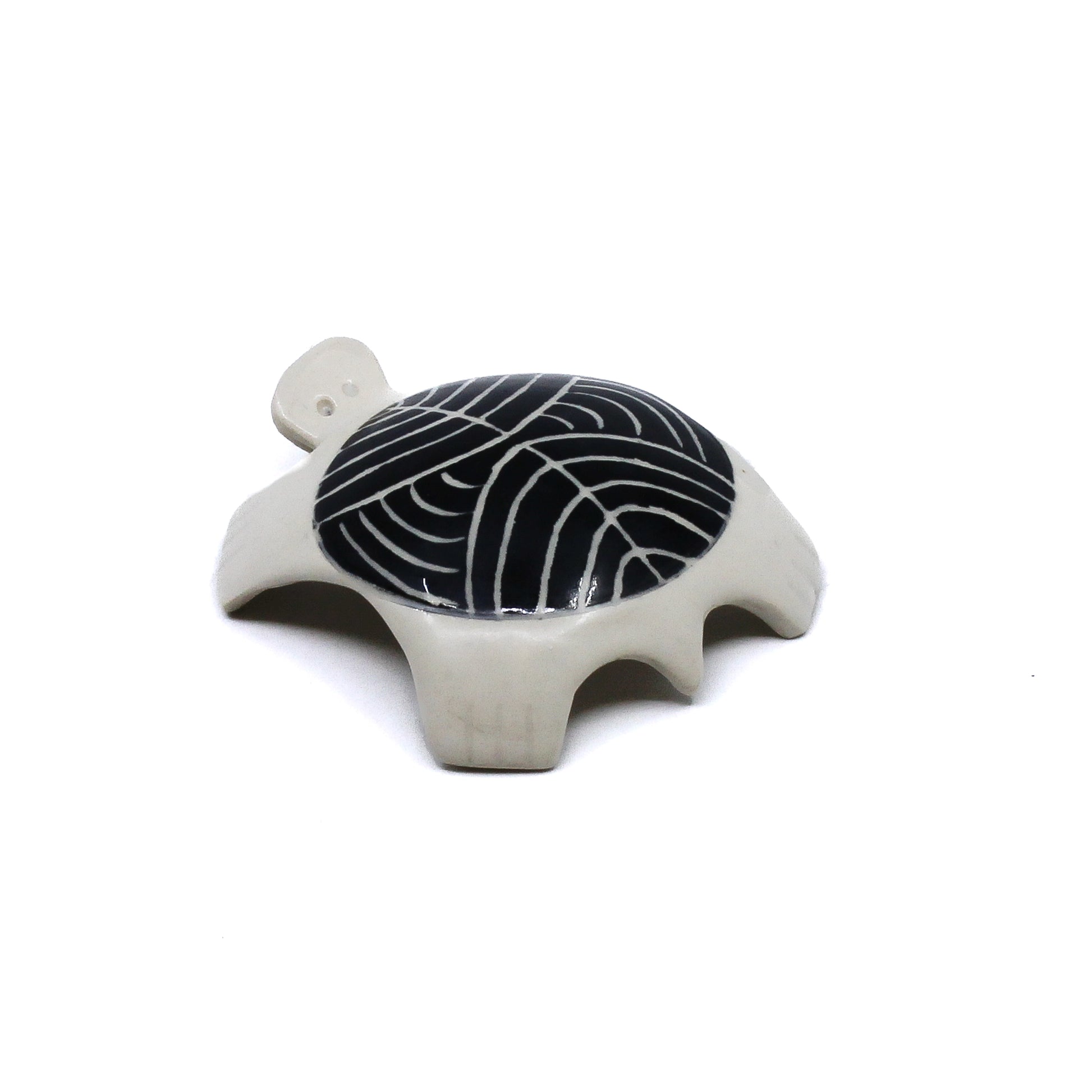 Clay turtle with black shell
