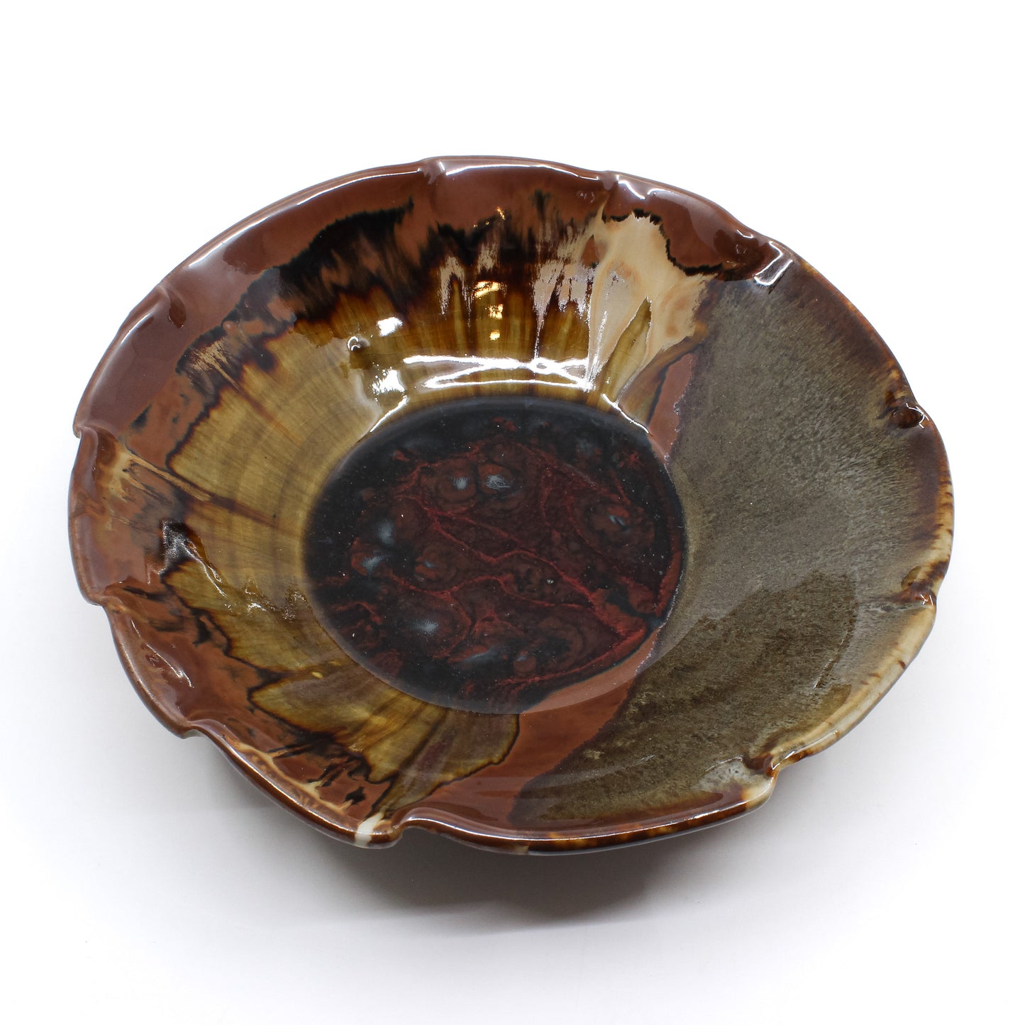 Shallow Brown Serving Bowl