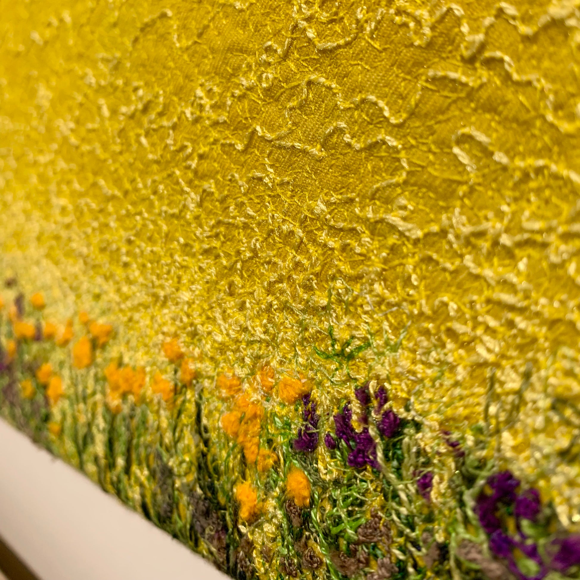 Detail of Something's Coming (canola and flowers)