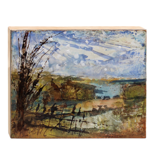 Encaustic of prairie valley 