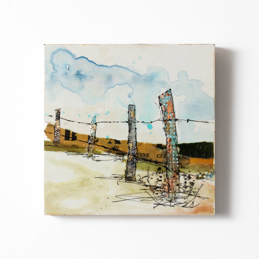 Polkadot Fence - Encaustic