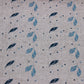 blue leaf print on grey towel 