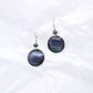 Blue circle flower earrings