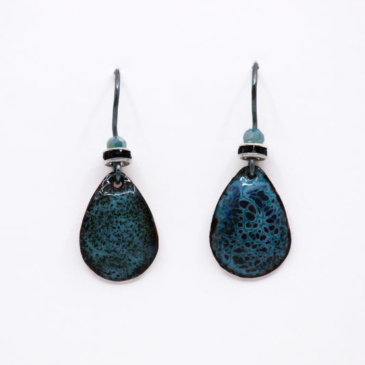 Teal teardrop earrings